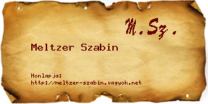 Meltzer Szabin névjegykártya